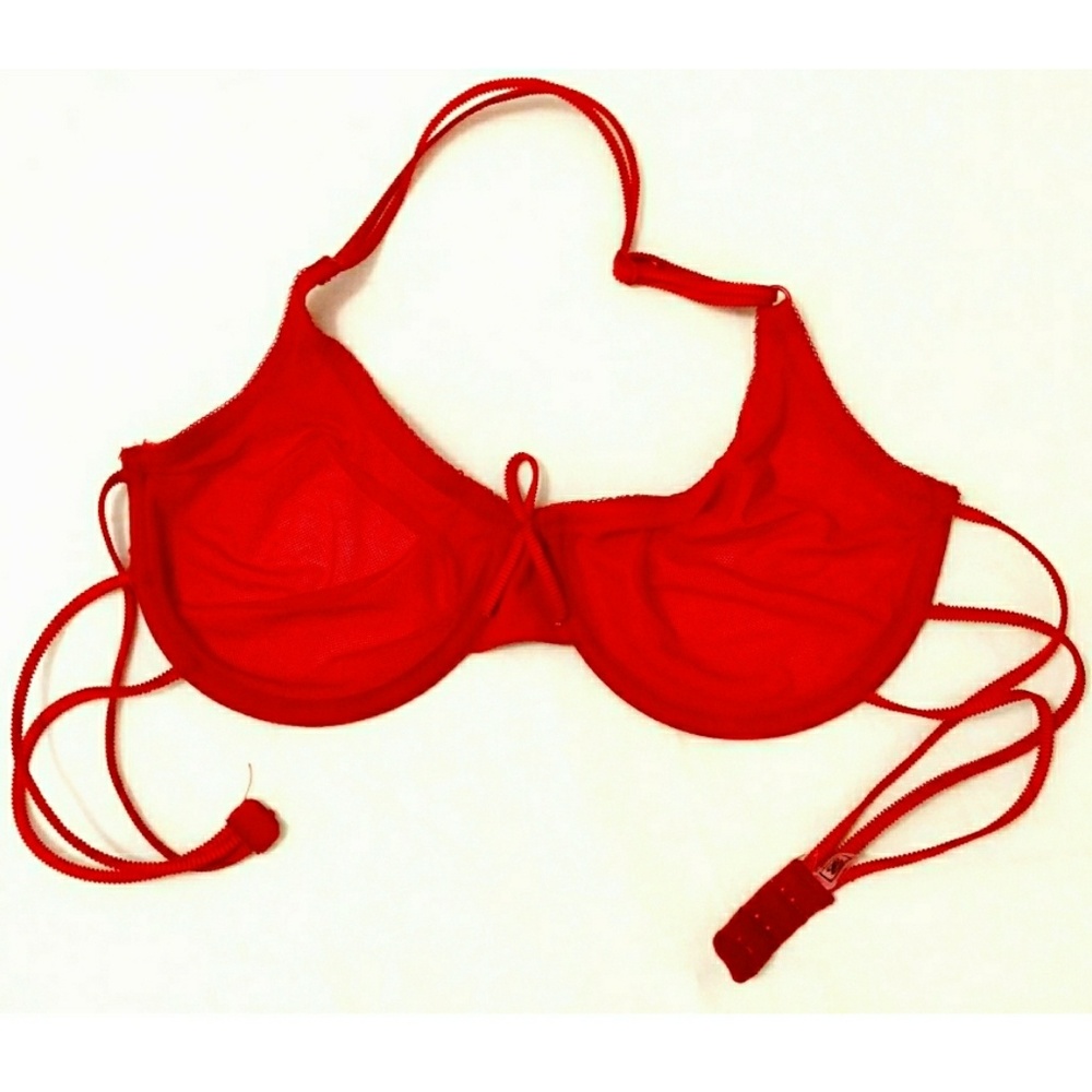 Red lace bra